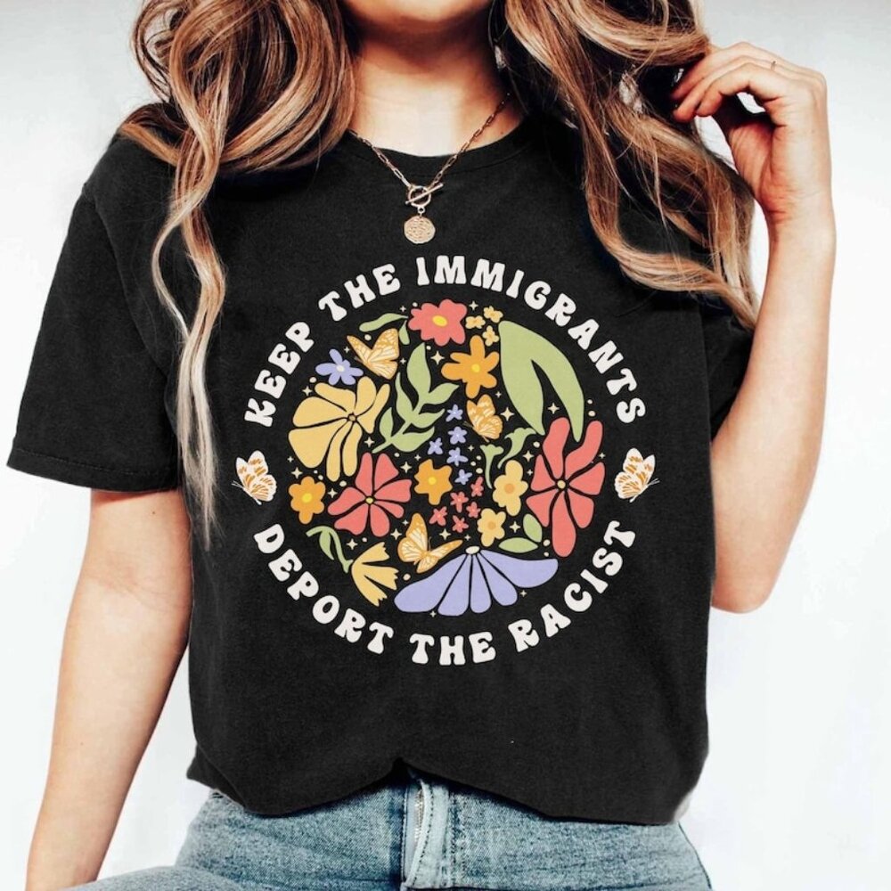 Keep Immigrants Welcome T-Shirt, Equality Social Justice Graphic Tee